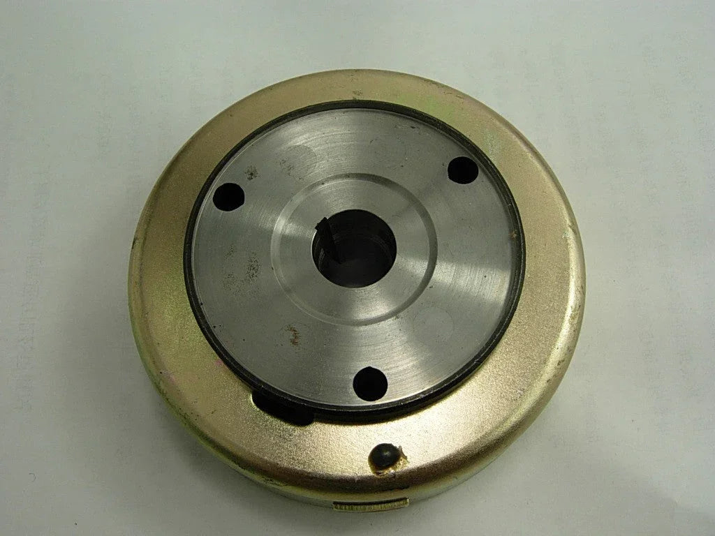 250cc Rotor for CF250 motorcycle, close-up of the engine part showing metallic finish and detailed construction.