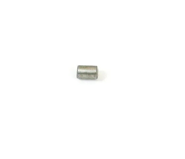 Small cylindrical metal pin isolated on white background, precision hardware component
