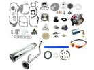 Big Bore Kit for 50mm GY6 engine with 64mm valve, includes performance engine parts, designed for enhanced motorcycle or scooter performance.