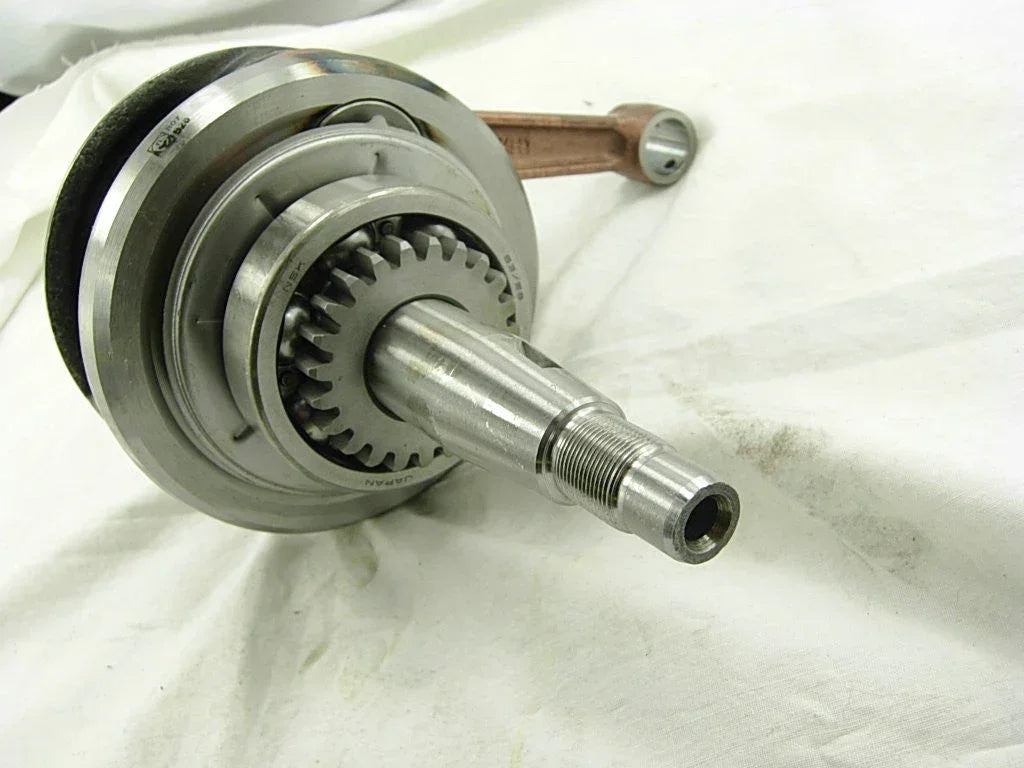 Crankshaft for Yamaha CF250 GY6 250cc scooter, shown in a close-up image of the engine part.