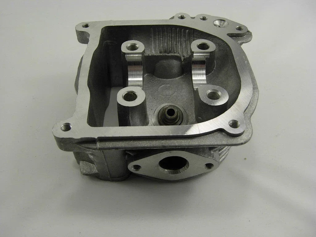 EGR style cylinder head for GY6 50cc and 60cc engines, compatible motorcycle engine parts, showing the metal cylinder head.