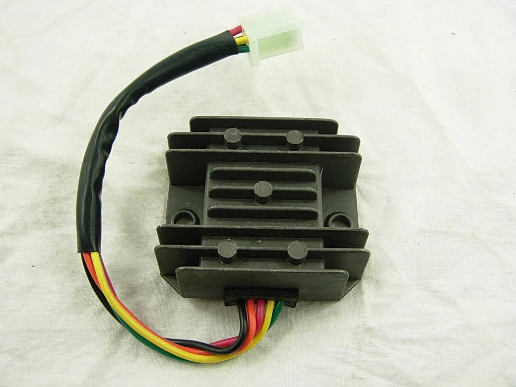 GY6 125cc 150cc rectifier for scooters, featuring a compact design and electrical connectors, suitable for various models.