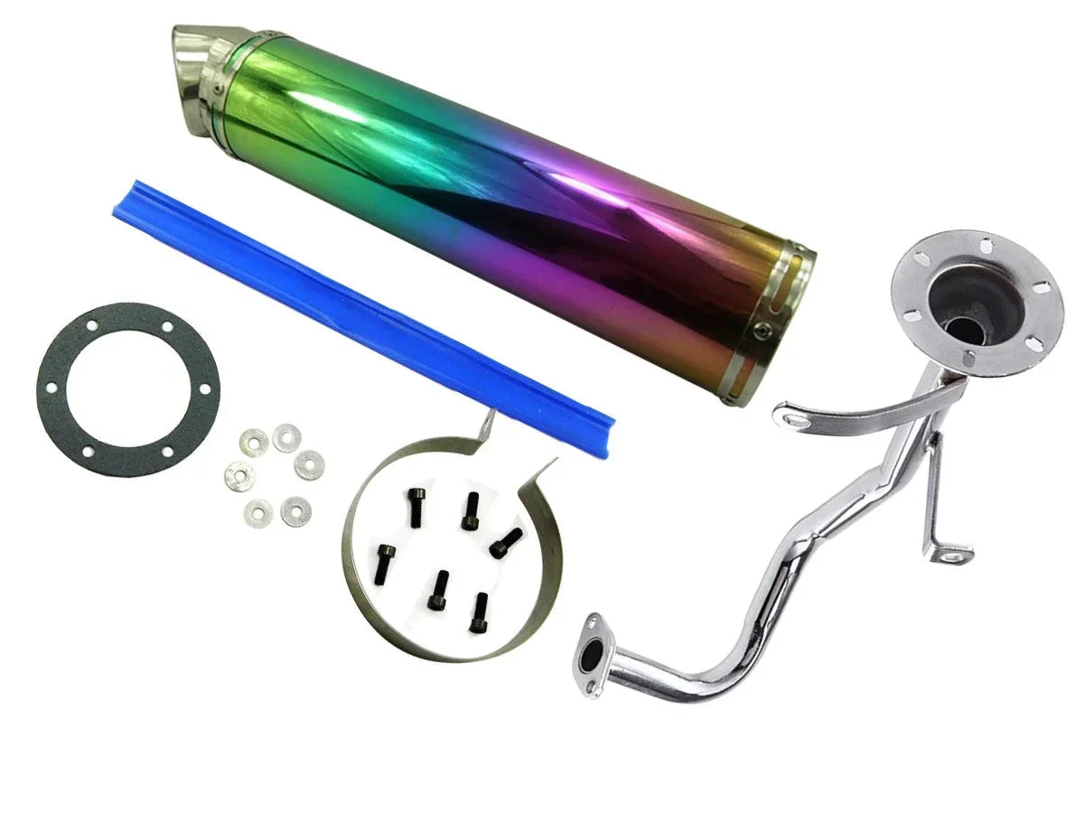 Performance Muffler Exhuast with Pipe Clamps sets for GY6 50cc engine