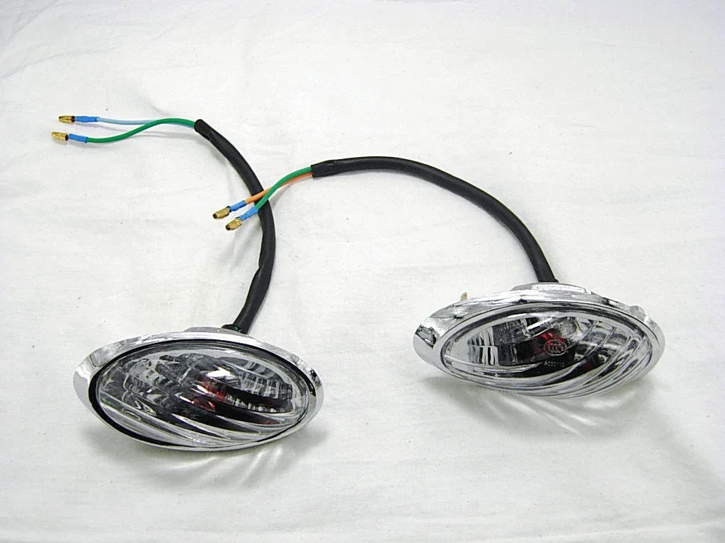 Signal light assembly set for GY6 50cc scooter, including front and rear signal lights, compatible with various GY6 models.