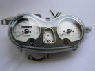 Speedometer MC-04-150-S assembly for GY6 50cc and 150cc scooters, showing the instrument cluster with speed display and mounting components.