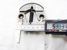 Digital caliper measuring 53.03 mm on a metal spring clutch part against white background