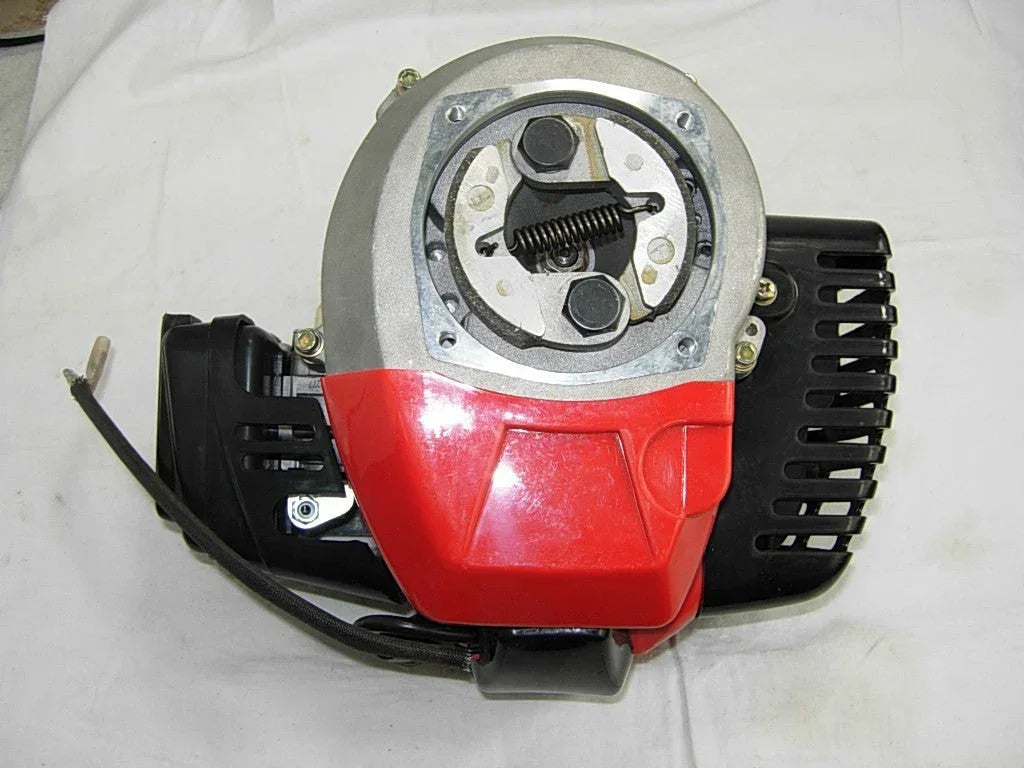 43cc engine for pocket mini moto, 2-stroke pocket bike part, compact engine component for small motorized bike.
