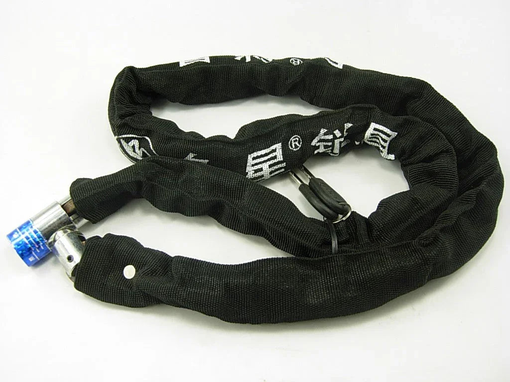 Flexible wheel chain lock for bicycles, universal lock accessory, durable and flexible security lock for bike protection