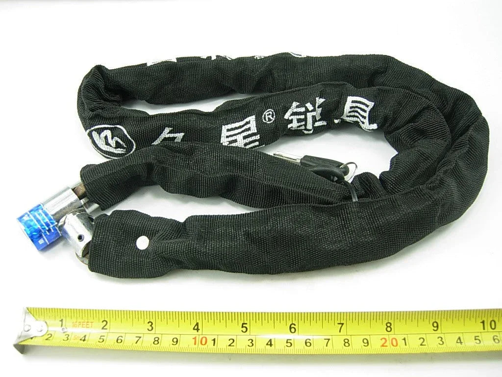 Flexible wheel chain lock for bikes, universal accessories designed for secure locking and bike security.